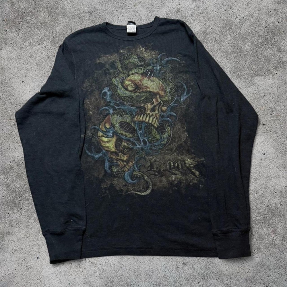 Black Graphic Long Sleeve Shirt